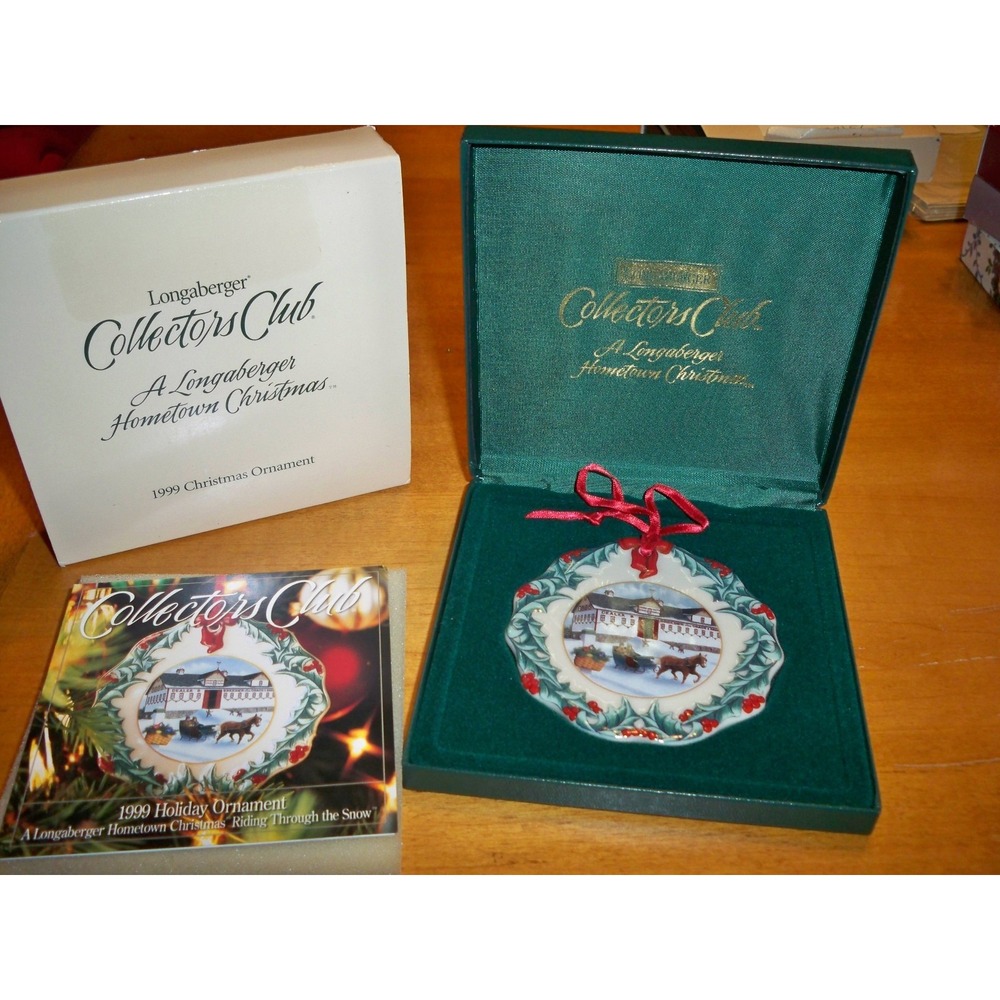 Longaberger 1999 Collectors Club Christmas Ornament Riding‎ Through The Snow